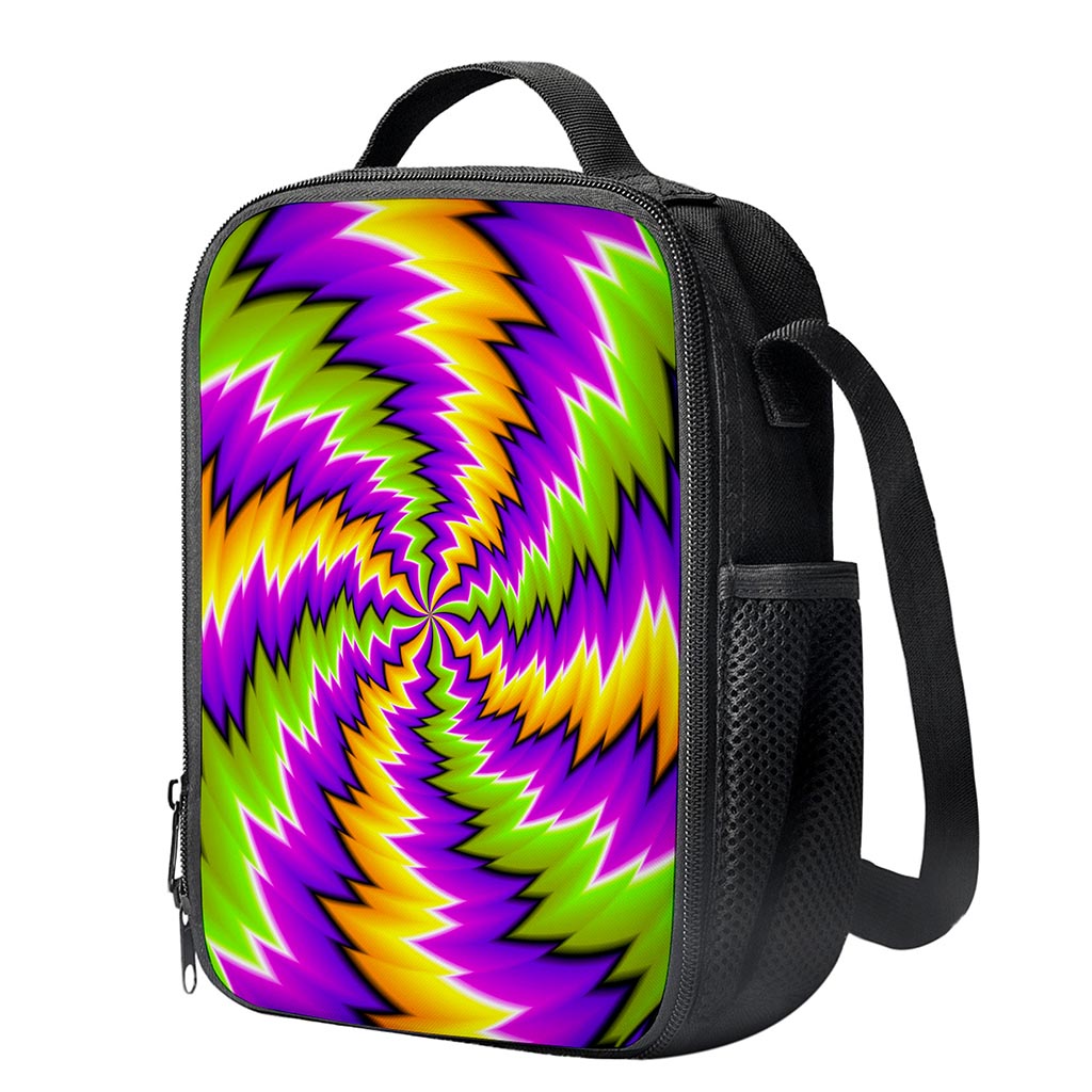 Dizzy Vortex Moving Optical Illusion Crossbody Lunch Bag