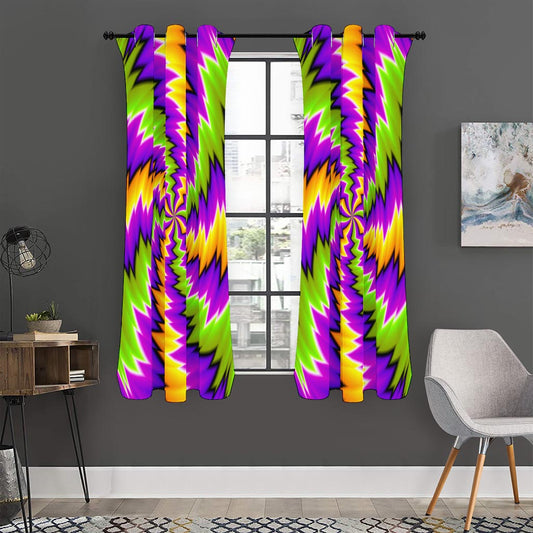 Dizzy Vortex Moving Optical Illusion Curtain