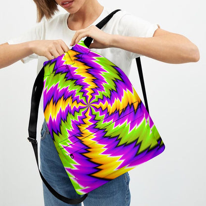 Dizzy Vortex Moving Optical Illusion Drawstring Backpack