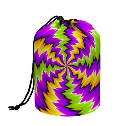 Dizzy Vortex Moving Optical Illusion Drawstring Makeup Bag