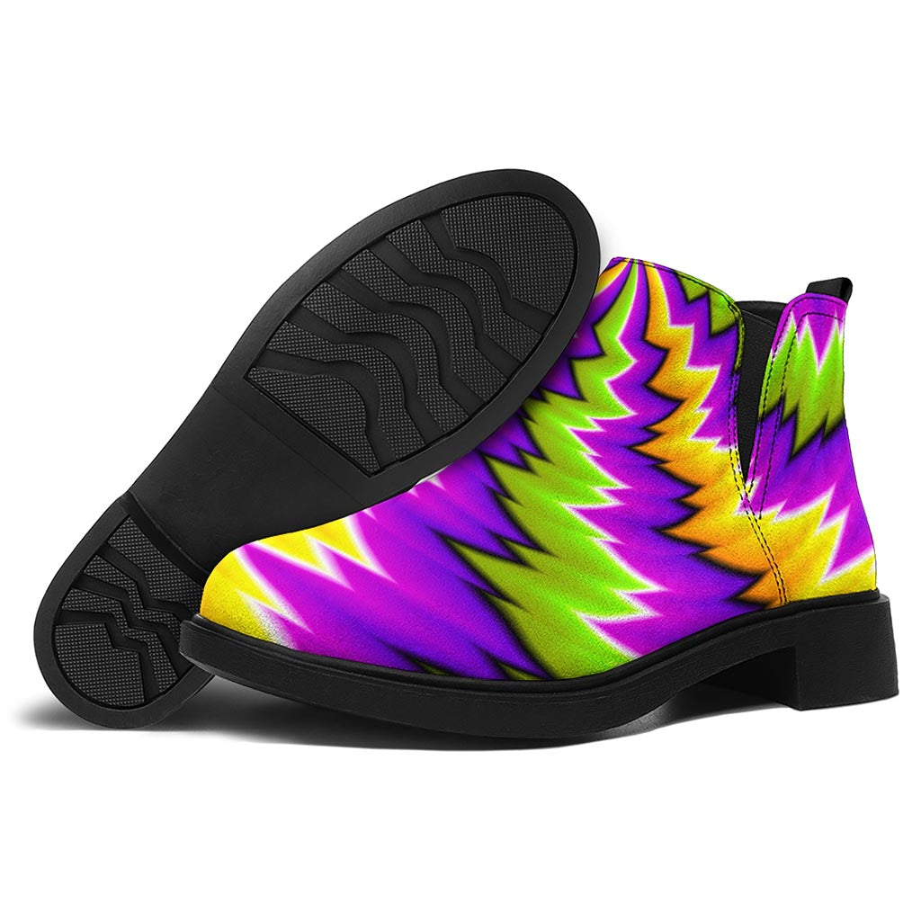 Dizzy Vortex Moving Optical Illusion Flat Ankle Boots