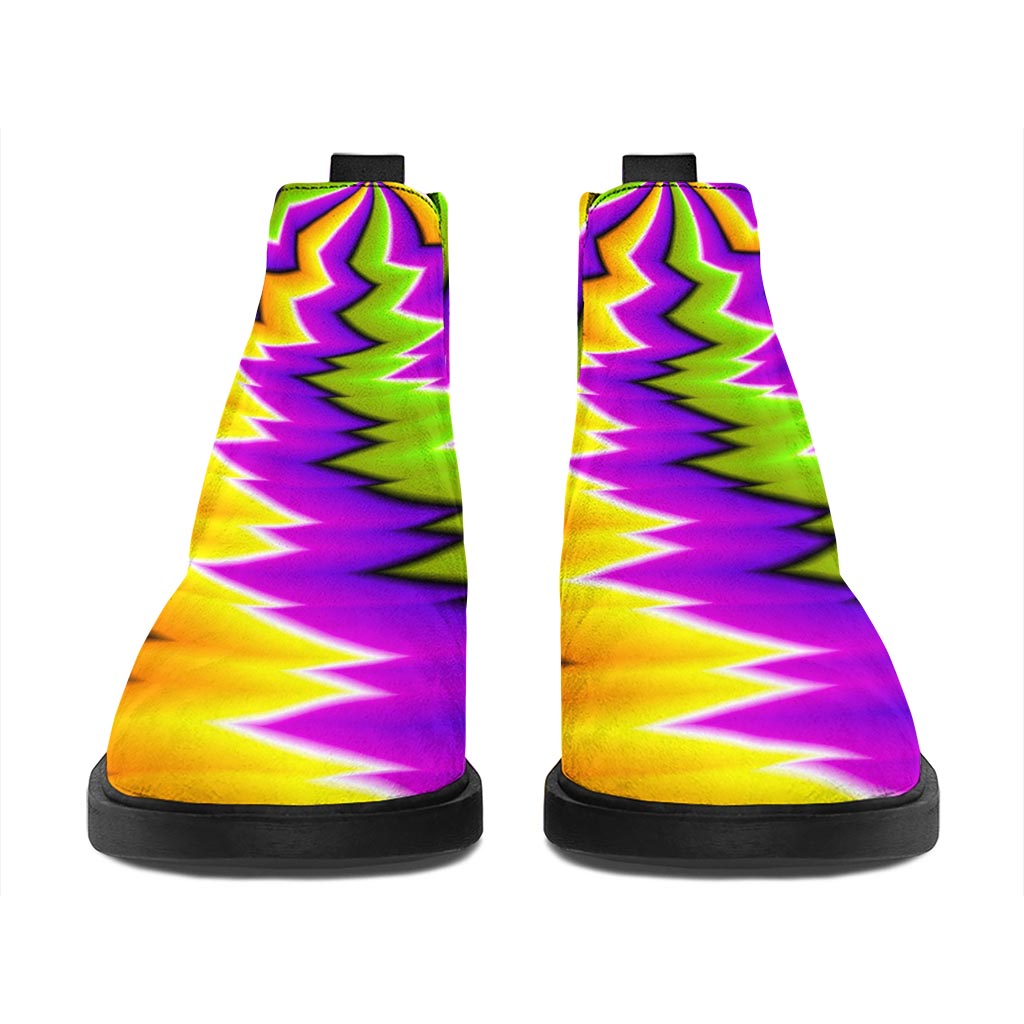 Dizzy Vortex Moving Optical Illusion Flat Ankle Boots