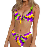 Dizzy Vortex Moving Optical Illusion Front Bow Tie Bikini