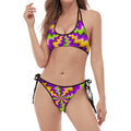 Dizzy Vortex Moving Optical Illusion Halter Scoop Tie Side Bikini