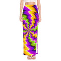 Dizzy Vortex Moving Optical Illusion High Slit Maxi Skirt