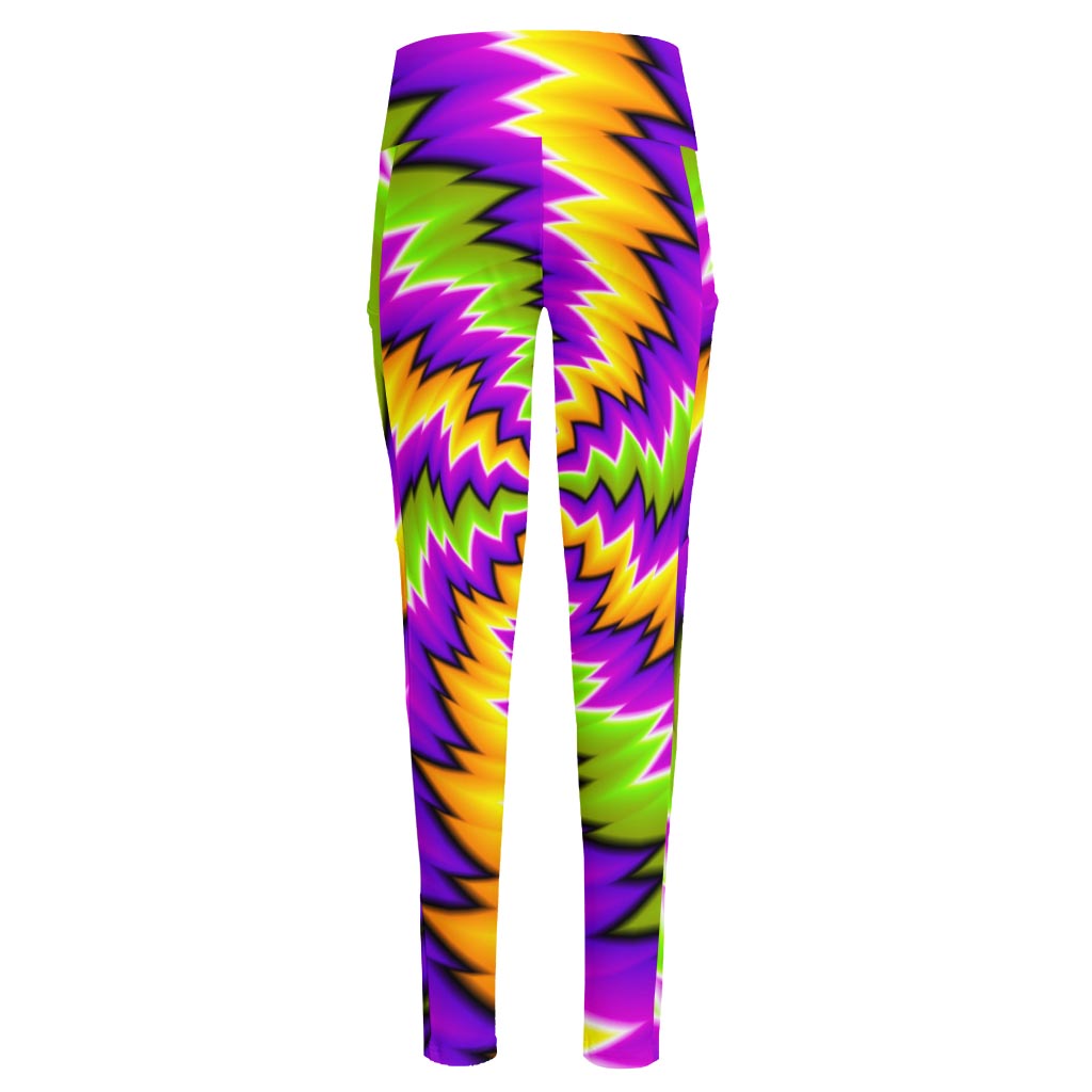 Dizzy Vortex Moving Optical Illusion High-Waisted Pocket Leggings