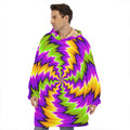 Dizzy Vortex Moving Optical Illusion Hoodie Blanket