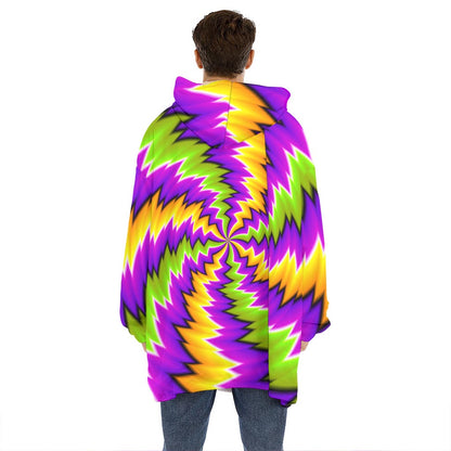 Dizzy Vortex Moving Optical Illusion Hoodie Blanket