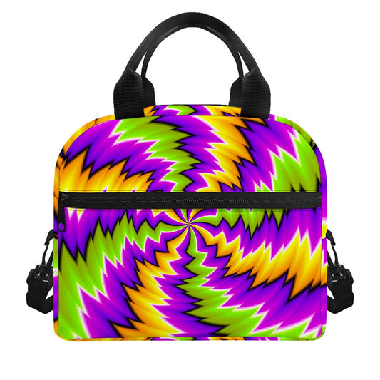 Dizzy Vortex Moving Optical Illusion Insulated Lunch Bag