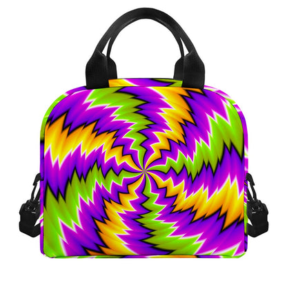 Dizzy Vortex Moving Optical Illusion Insulated Lunch Bag