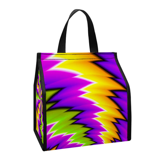 Dizzy Vortex Moving Optical Illusion Insulated Lunch Tote