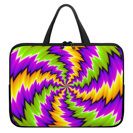 Dizzy Vortex Moving Optical Illusion Laptop Sleeve With Handle