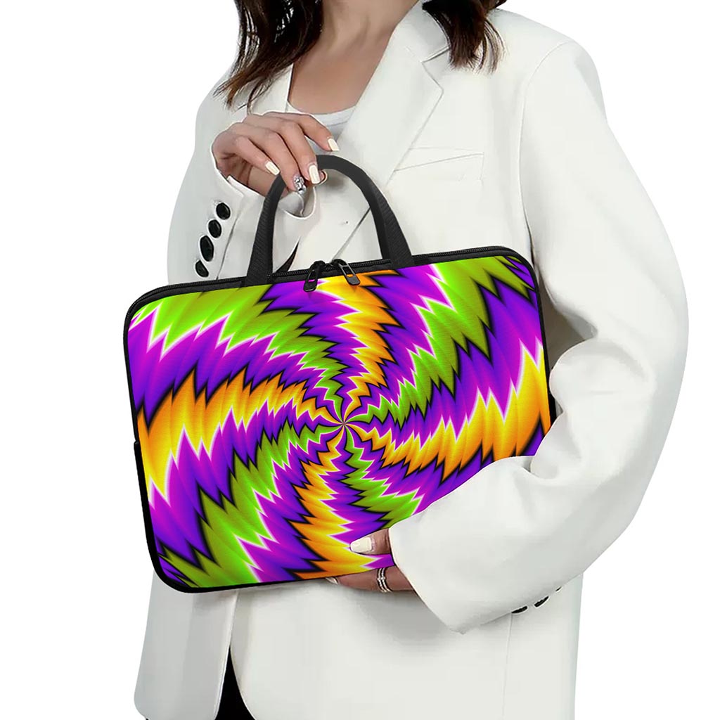 Dizzy Vortex Moving Optical Illusion Laptop Sleeve With Handle
