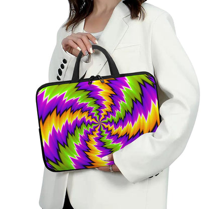 Dizzy Vortex Moving Optical Illusion Laptop Sleeve With Handle