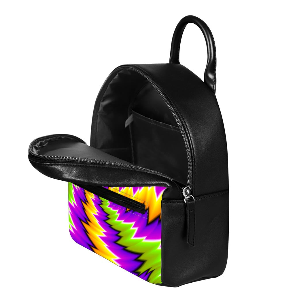 Dizzy Vortex Moving Optical Illusion Leather Backpack