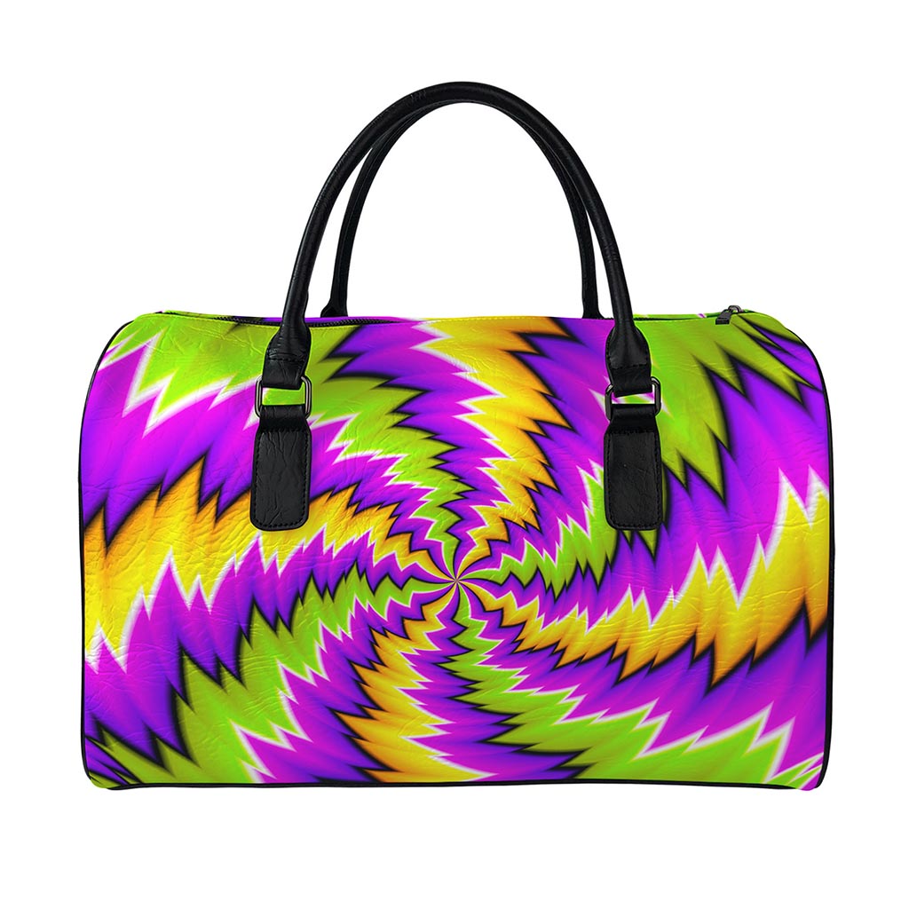 Dizzy Vortex Moving Optical Illusion Leather Duffle Bag