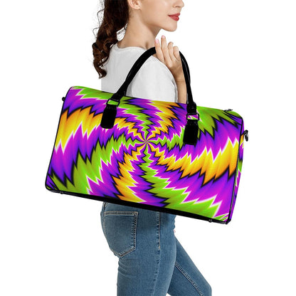 Dizzy Vortex Moving Optical Illusion Leather Duffle Bag