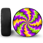 Dizzy Vortex Moving Optical Illusion Leather Spare Tire Cover