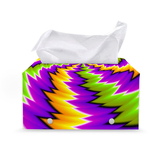 Dizzy Vortex Moving Optical Illusion Leather Tissue Box Cover