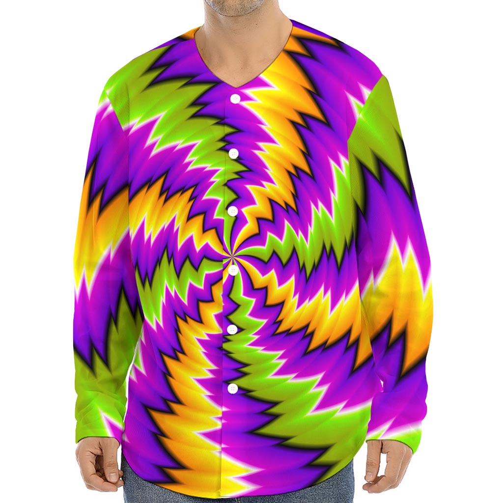 Dizzy Vortex Moving Optical Illusion Long Sleeve Baseball Jersey