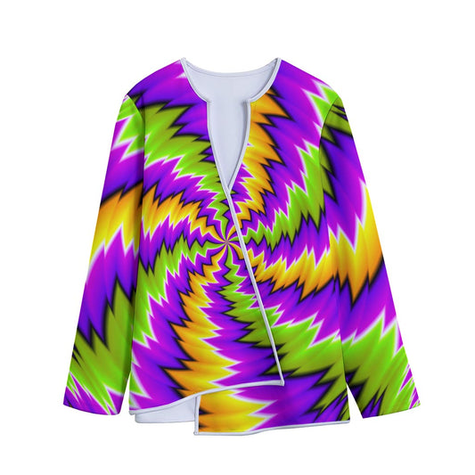 Dizzy Vortex Moving Optical Illusion Long Sleeve Short Coat