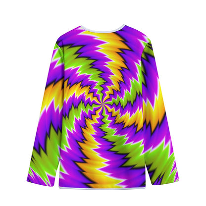 Dizzy Vortex Moving Optical Illusion Long Sleeve Short Coat