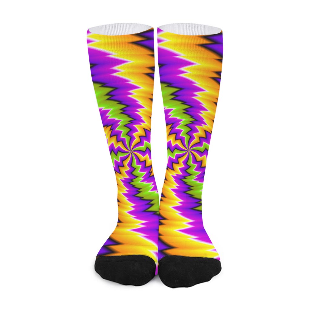 Dizzy Vortex Moving Optical Illusion Long Socks