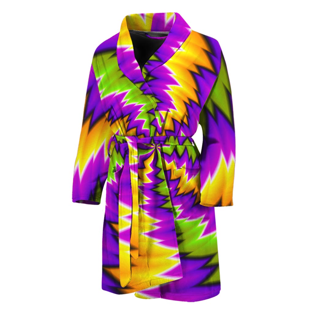 Dizzy Vortex Moving Optical Illusion Men's Bathrobe