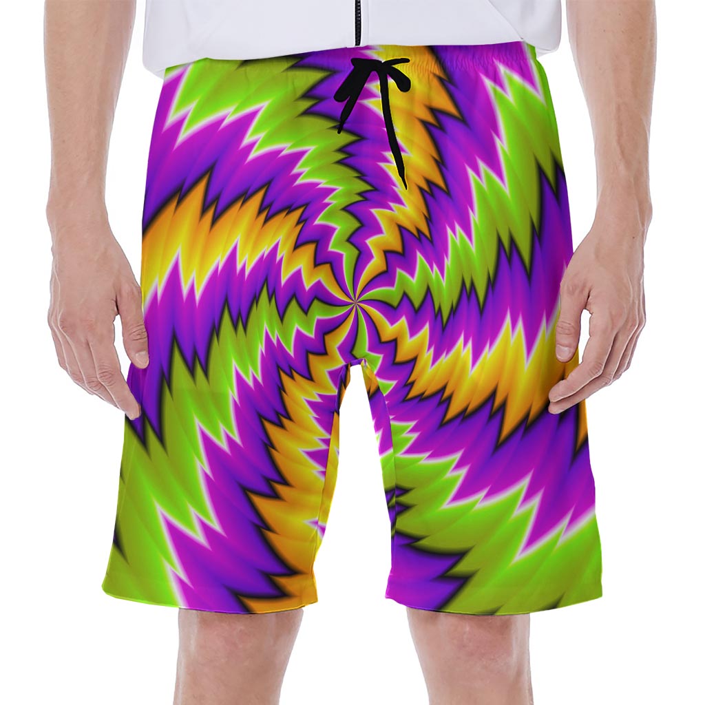 Dizzy Vortex Moving Optical Illusion Men's Beach Shorts