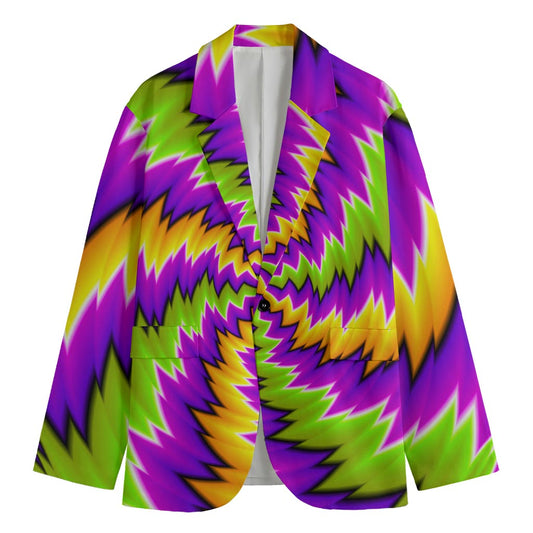 Dizzy Vortex Moving Optical Illusion Men's Blazer