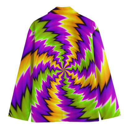 Dizzy Vortex Moving Optical Illusion Men's Blazer