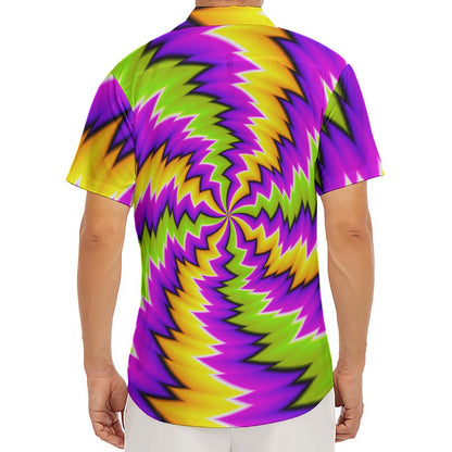 Dizzy Vortex Moving Optical Illusion Men's Deep V-Neck Shirt