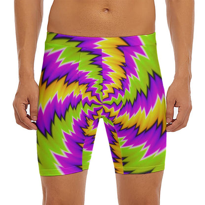 Dizzy Vortex Moving Optical Illusion Men's Long Boxer Briefs