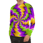 Dizzy Vortex Moving Optical Illusion Men's Long Sleeve Rash Guard