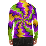 Dizzy Vortex Moving Optical Illusion Men's Long Sleeve Rash Guard