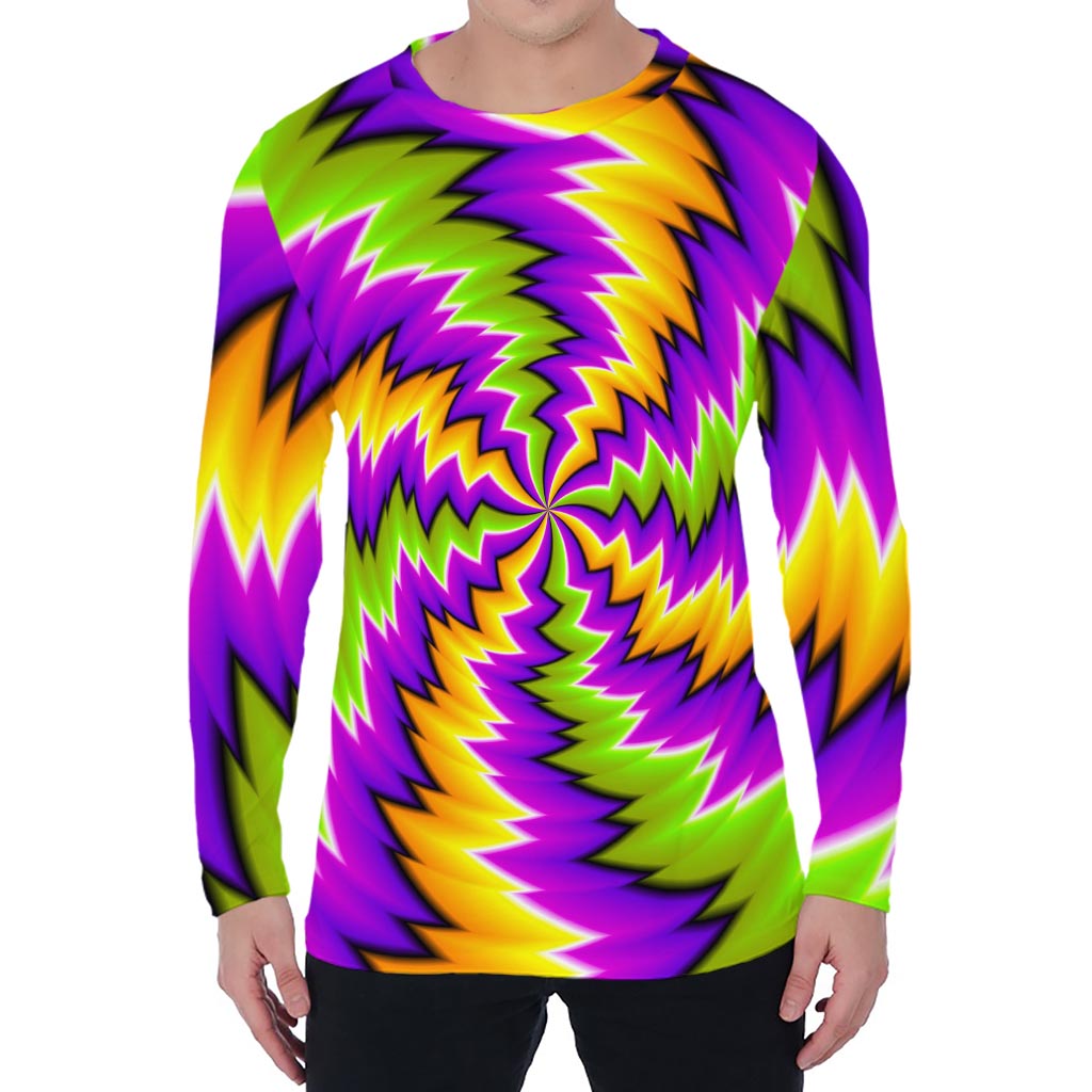 Dizzy Vortex Moving Optical Illusion Men's Long Sleeve T-Shirt
