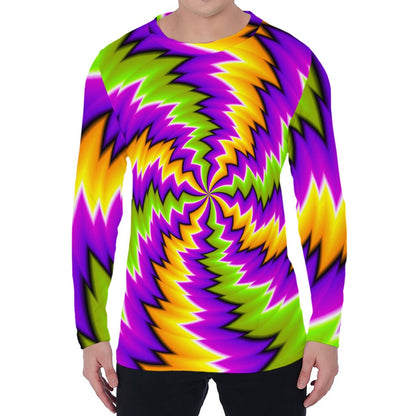 Dizzy Vortex Moving Optical Illusion Men's Long Sleeve T-Shirt
