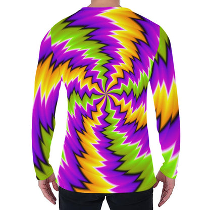 Dizzy Vortex Moving Optical Illusion Men's Long Sleeve T-Shirt