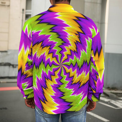 Dizzy Vortex Moving Optical Illusion Men's Shirt Jacket