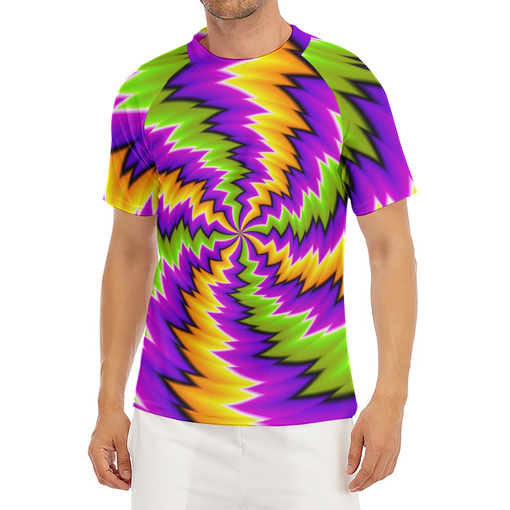 Dizzy Vortex Moving Optical Illusion Men's Short Sleeve Rash Guard