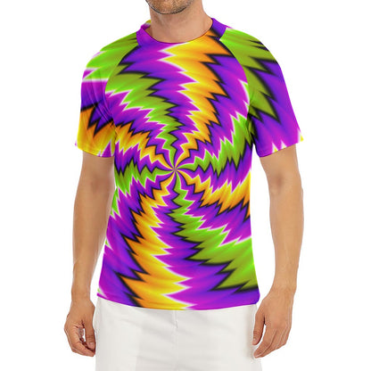 Dizzy Vortex Moving Optical Illusion Men's Short Sleeve Rash Guard