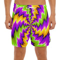 Dizzy Vortex Moving Optical Illusion Men's Split Running Shorts