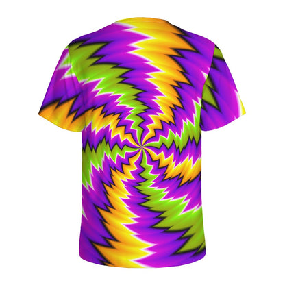 Dizzy Vortex Moving Optical Illusion Men's Sports T-Shirt