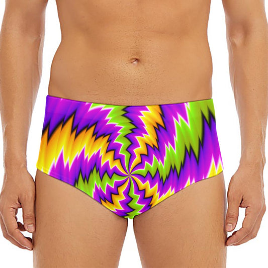 Dizzy Vortex Moving Optical Illusion Men's Triangle Swim Briefs