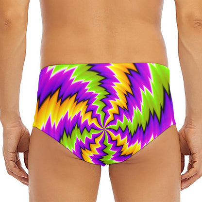 Dizzy Vortex Moving Optical Illusion Men's Triangle Swim Briefs