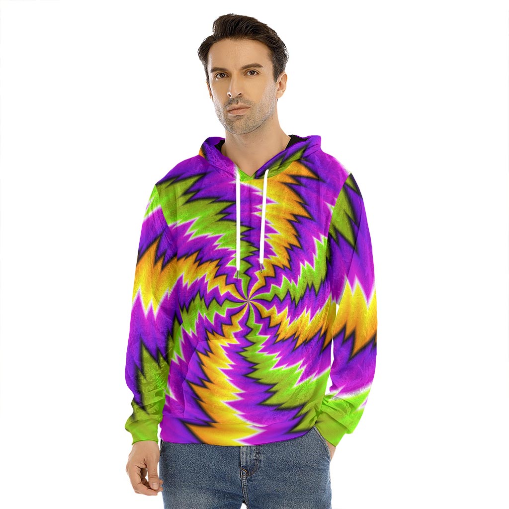 Dizzy Vortex Moving Optical Illusion Men's Velvet Pullover Hoodie