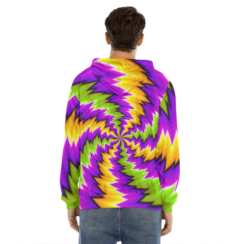 Dizzy Vortex Moving Optical Illusion Men's Velvet Pullover Hoodie