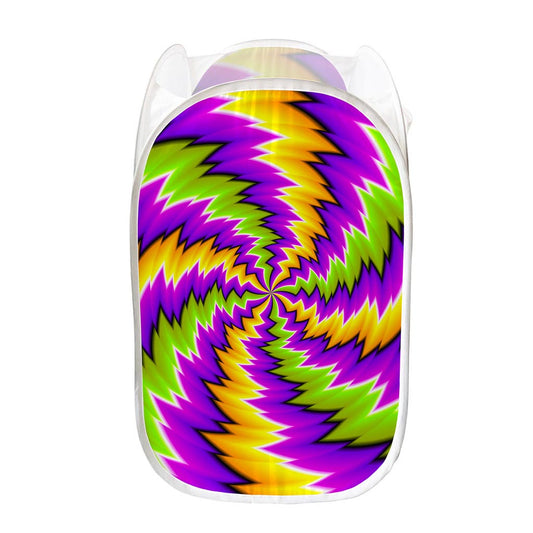 Dizzy Vortex Moving Optical Illusion Mesh Laundry Hamper