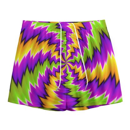 Dizzy Vortex Moving Optical Illusion Mesh Shorts