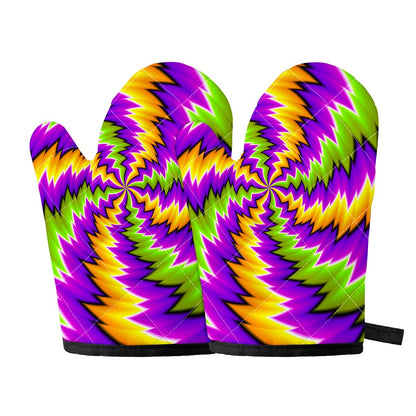 Dizzy Vortex Moving Optical Illusion Oven Mitts